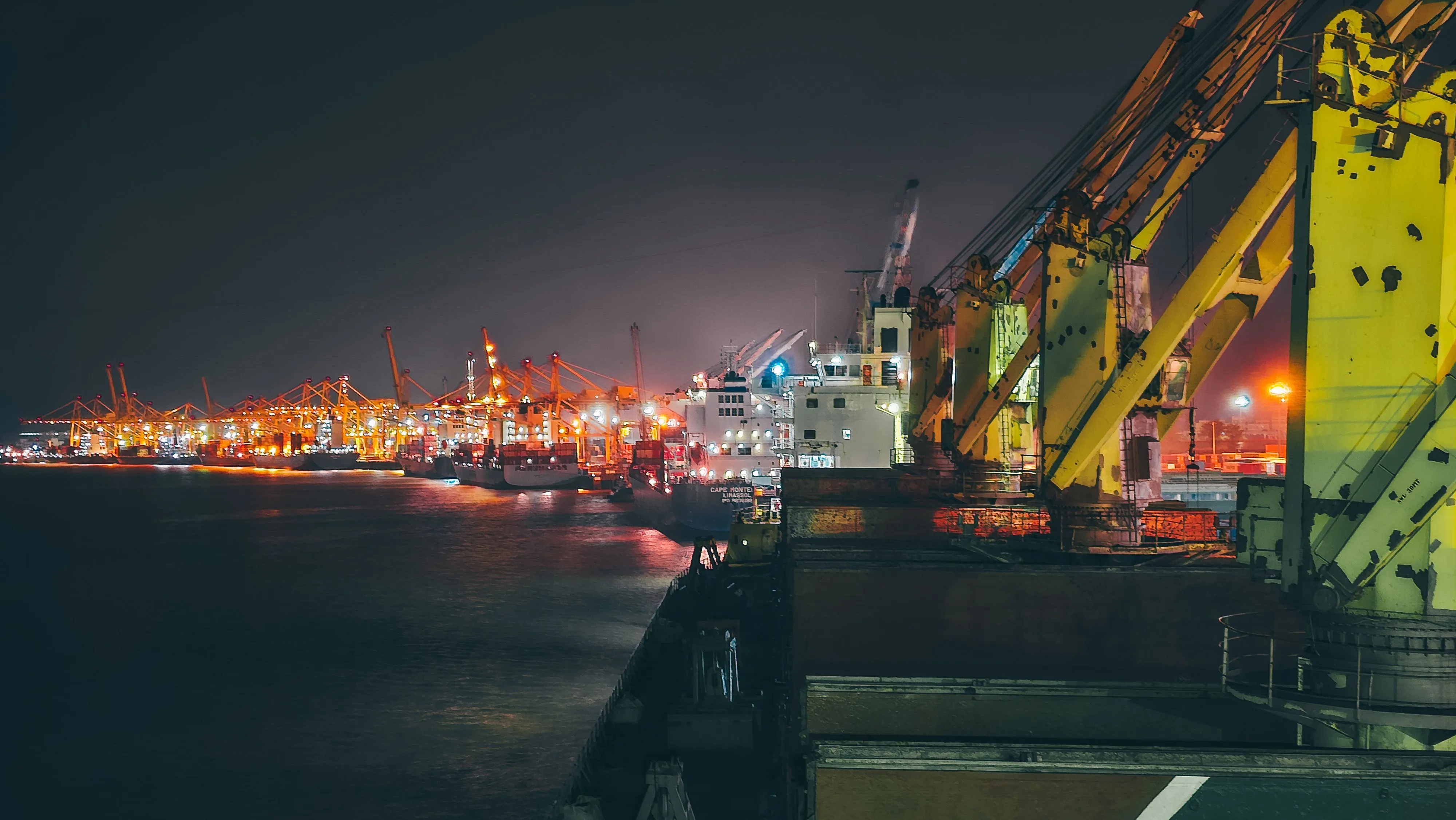 Port with vessels docked